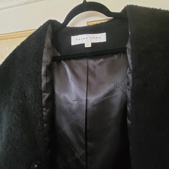 Trina Turk Hooded Wool Wrap Coat - Picture 3 of 6